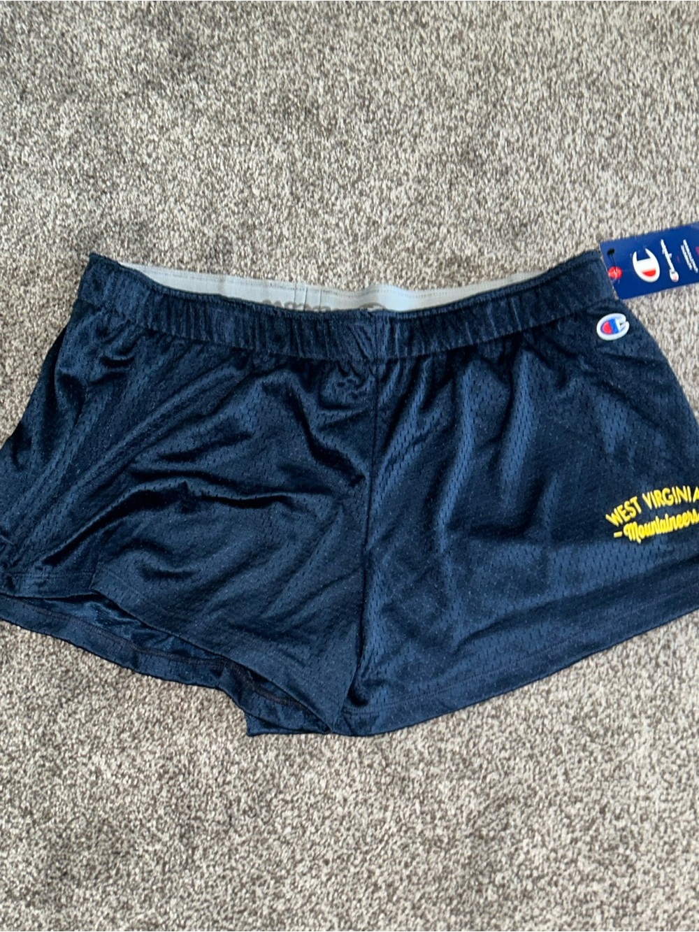 Champion West Virginia University Mountaineers WVU Mini Mesh Shorts NWT